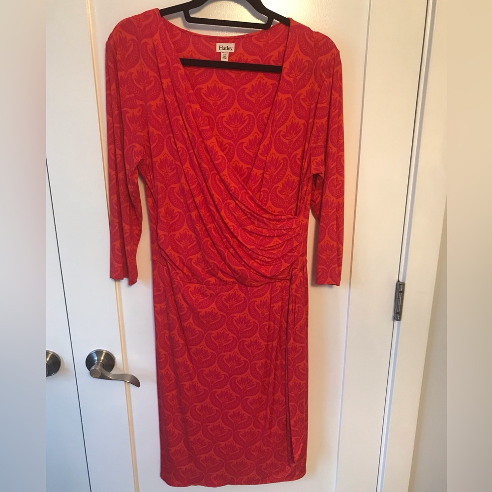 Hatley 3/4 Long Sleeve wrap Dress with Pattern